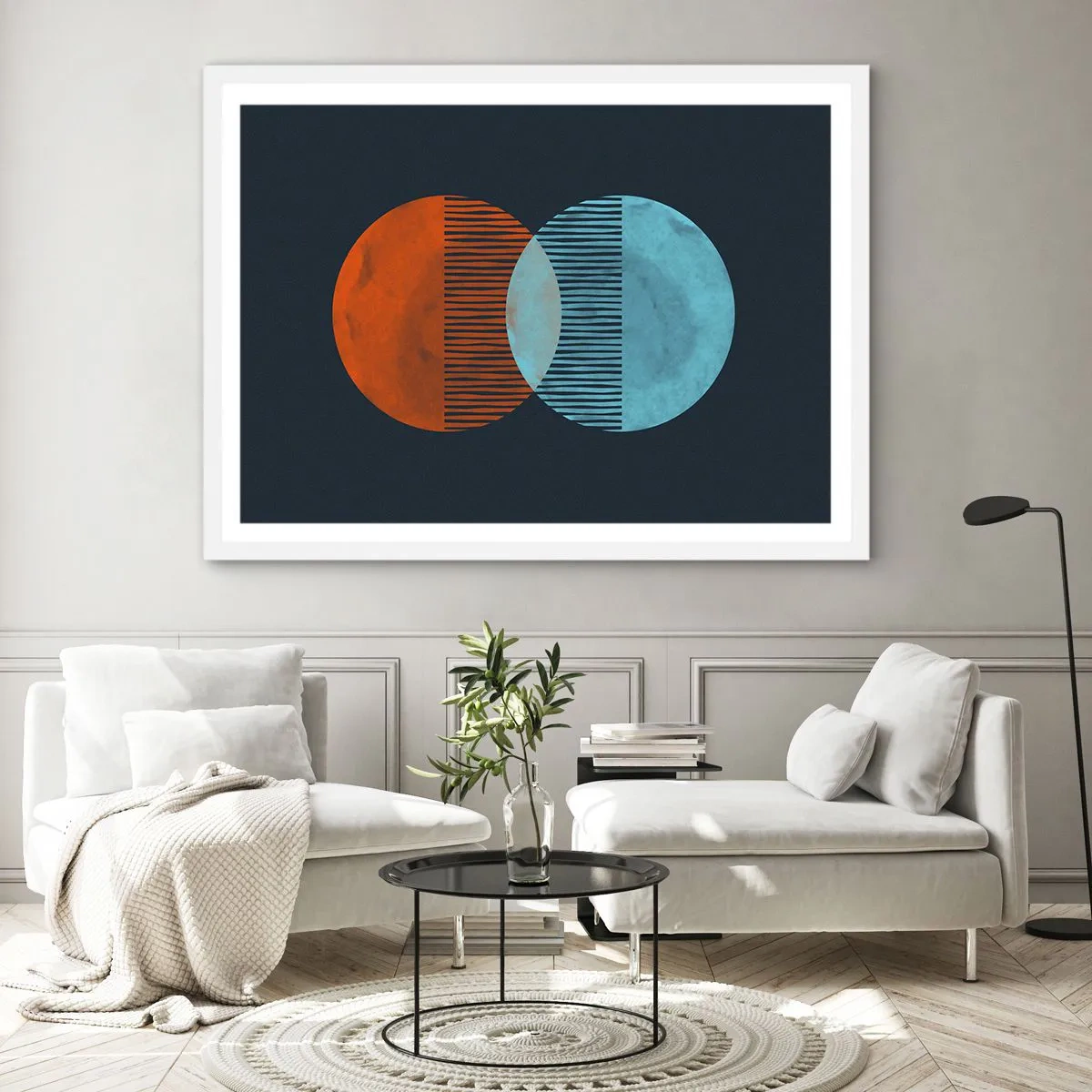 Affiche dans un cadre blanc - Poster - Fantaisie astronomique - 70x50 cm