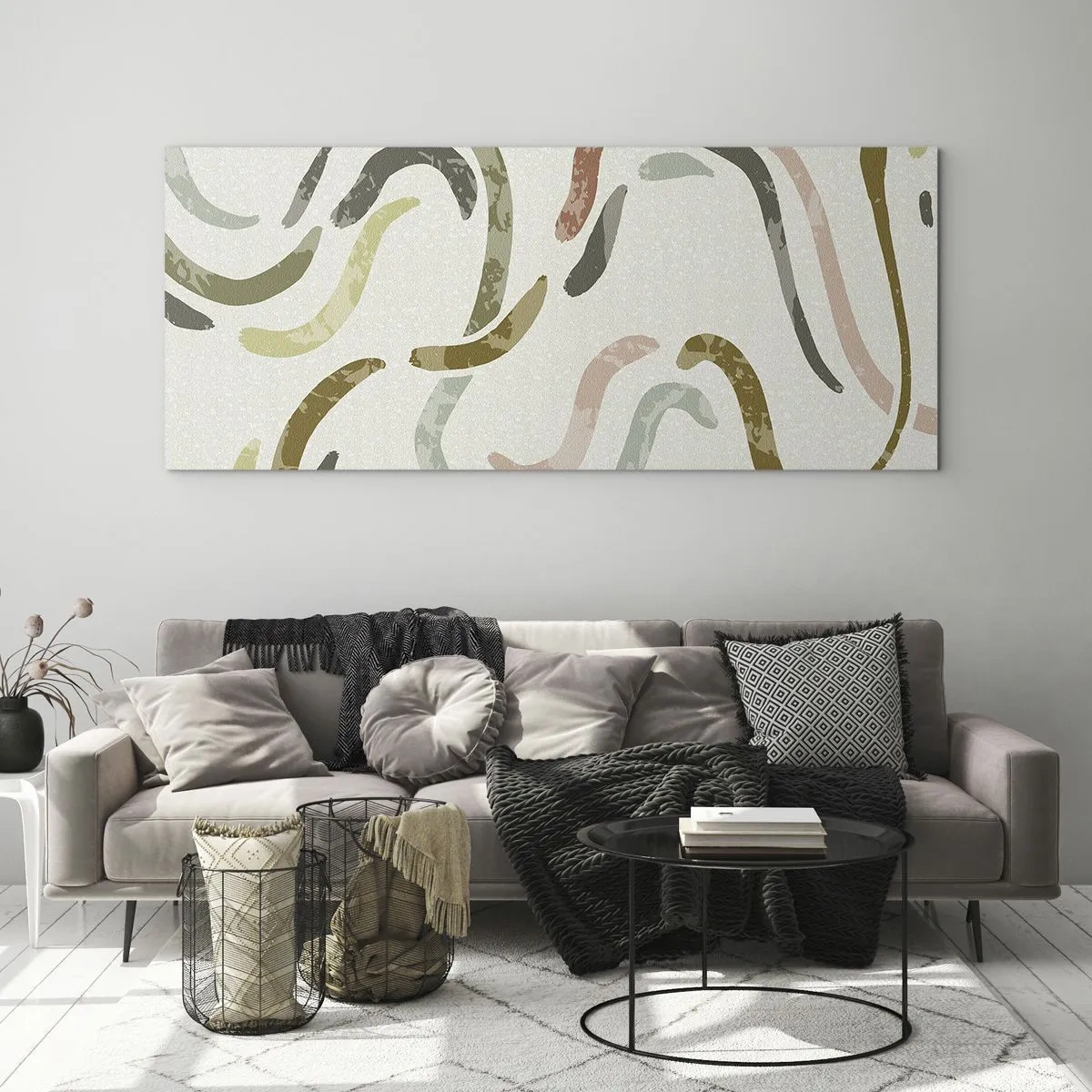 Impression sur verre - Image sur verre - Une joyeuse danse de l'abstraction - 100x40 cm