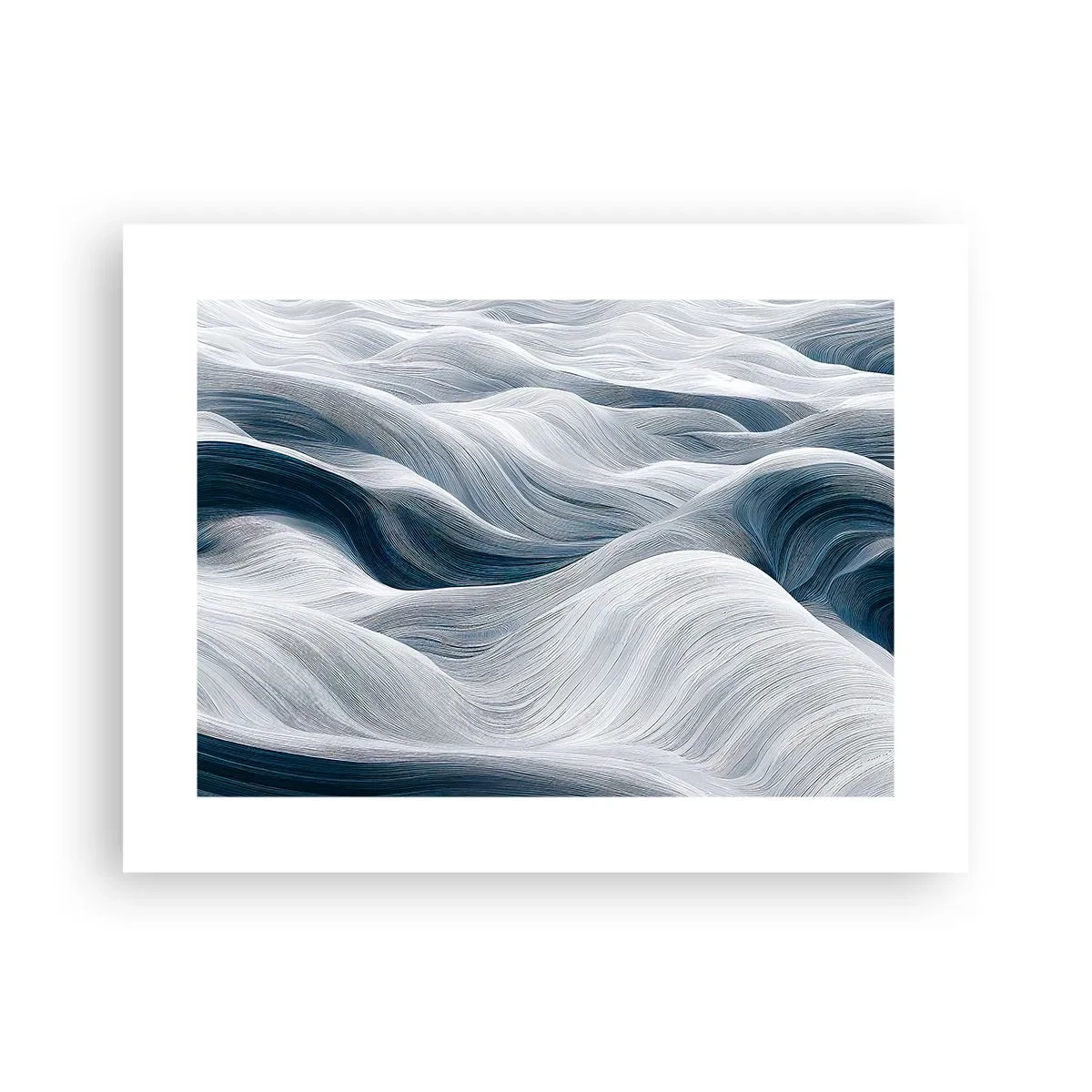 Affiche - Poster - Vagues blanches et bleues - 40x30 cm