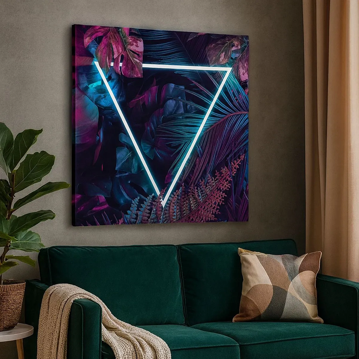 Impression sur toile - Image sur toile - Jardin de style disco - 30x30 cm