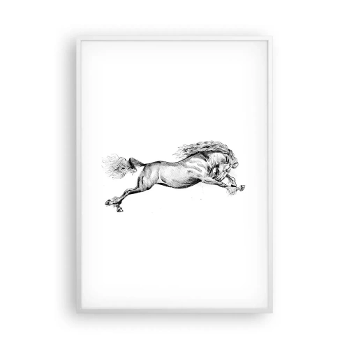 Affiche dans un cadre blanc - Poster - Immortalisé au galop - 70x100 cm