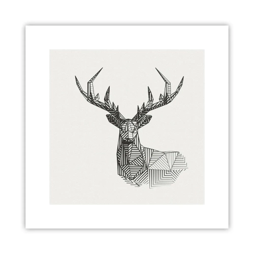 Affiche - Poster - Cerf dans un style cubique - 30x30 cm