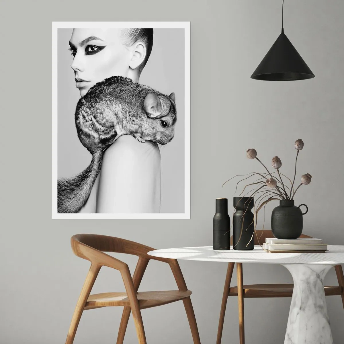 Affiche - Poster - Dame au chinchilla - 70x100 cm