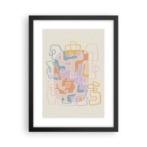 Affiche dans un cadre noir - Poster - Labyrinthe – une aventure joyeuse - 30x40 cm