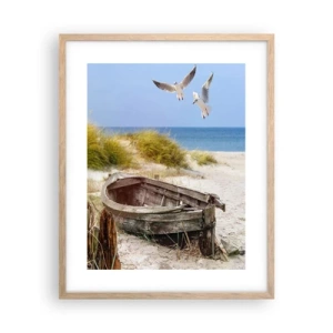 Affiche dans un chêne clair - Poster - Bain de vent - 40x50 cm