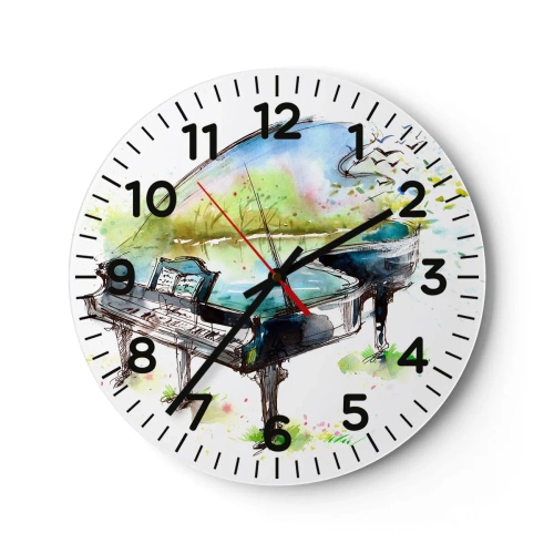 Horloge murale - Pendule murale - Enchanté en musique - 30x30 cm