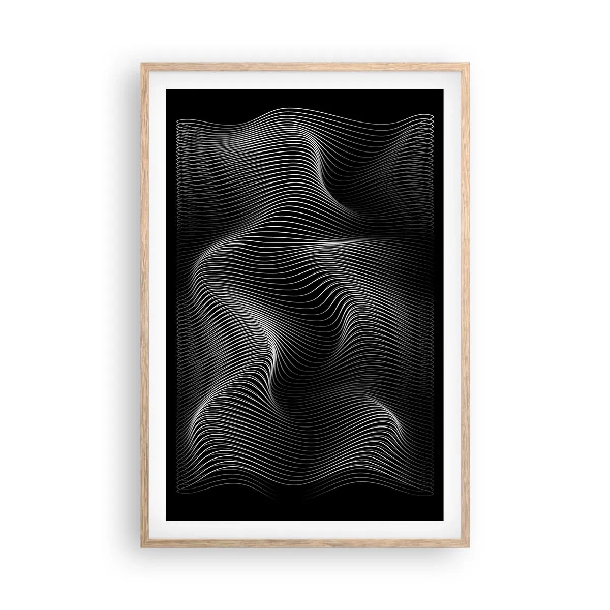 Affiche dans un chêne clair - Poster - Danse de lumière dans l'espace - 61x91 cm