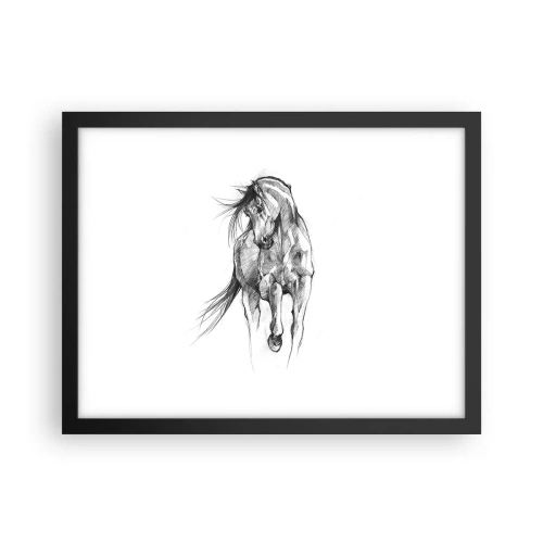 Affiche dans un cadre noir - Poster - D'un trot gracieux - 40x30 cm