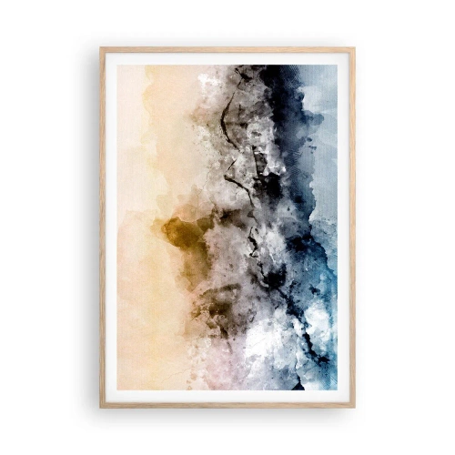 Affiche dans un chêne clair - Poster - Noyé dans un nuage de brouillard - 70x100 cm