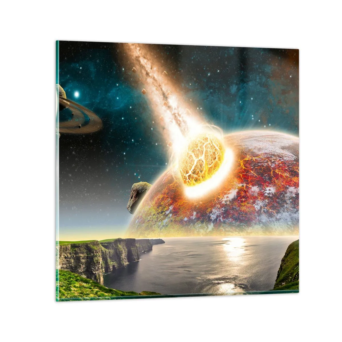 Impression sur verre - Image sur verre - Drame spatial - 50x50 cm