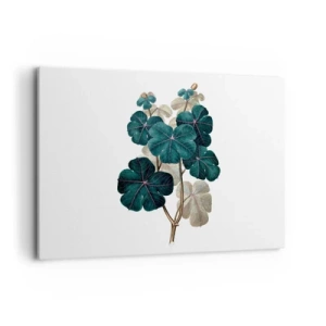 Impression sur toile - Image sur toile - Illustration botanique avec des feuilles dans les tons de vert et de beige - 100x70cm - De l'ancien herbier - Décoration murale moderne pour le salon et la chambre ARTTOR