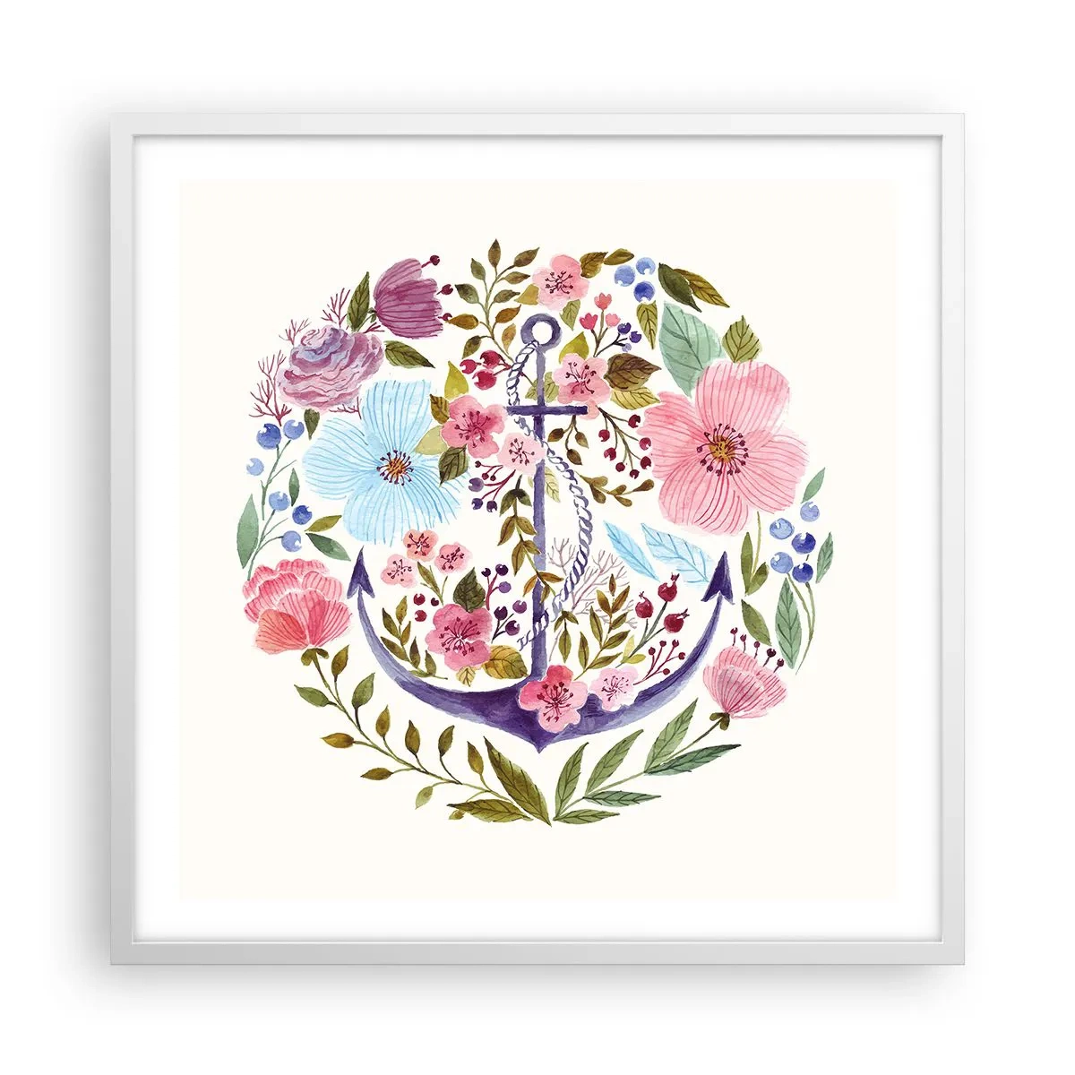 Affiche dans un cadre blanc - Poster - Le beau rêve du marin - 60x60 cm