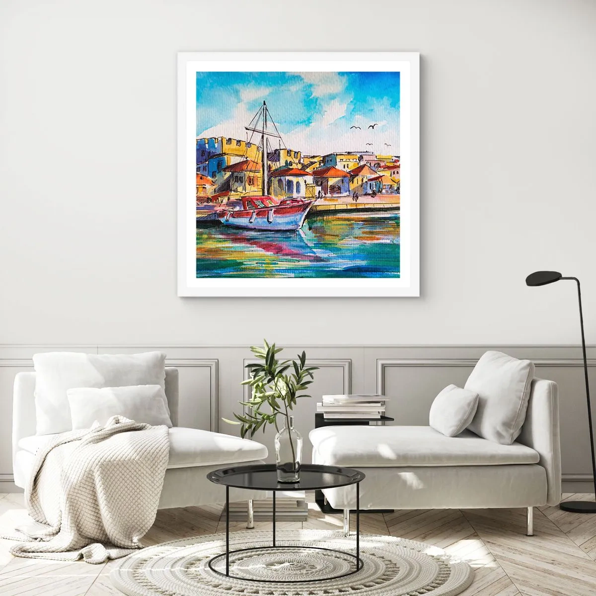 Affiche dans un cadre blanc - Poster - Après-midi arc-en-ciel - 30x30 cm