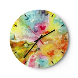 Horloge murale - Pendule murale - Bayou-bayou au paradis des chats - 40x40 cm