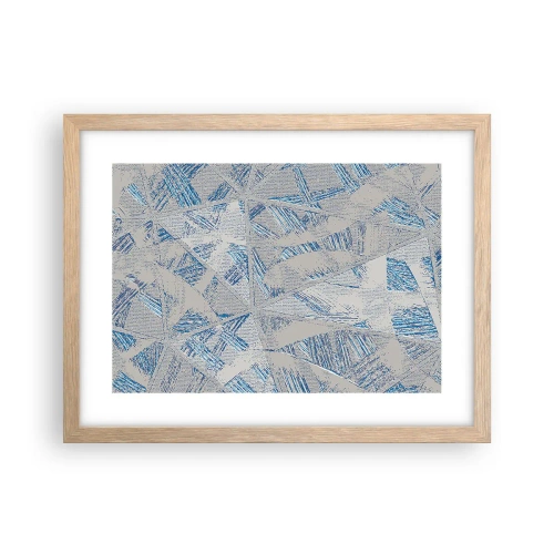Affiche dans un chêne clair - Poster - Dans un labyrinthe bleu-gris - 40x30 cm