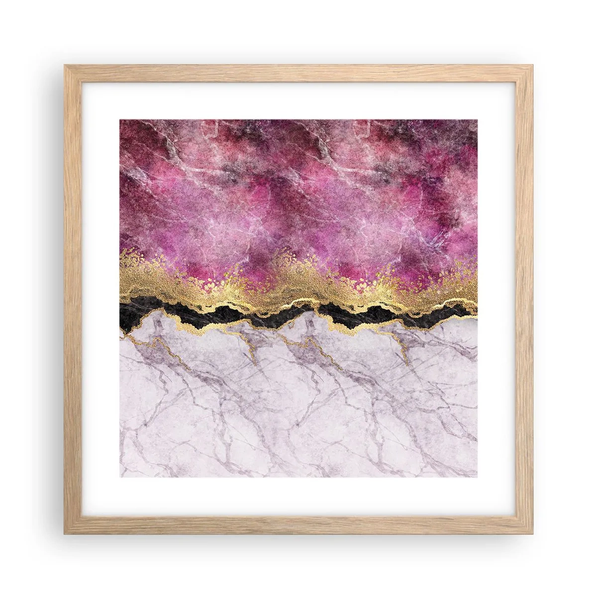 Affiche dans un chêne clair - Poster - À la frontière - 40x40 cm