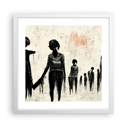 Affiche dans un cadre blanc - Poster - Contre la solitude - 40x40 cm