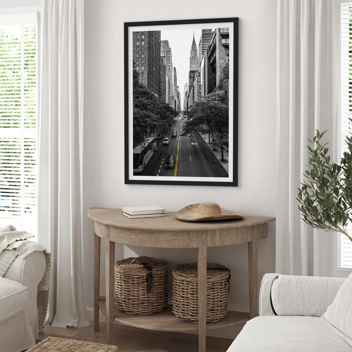 Affiche dans un cadre noir - Poster - Matin new-yorkais - 70x100 cm