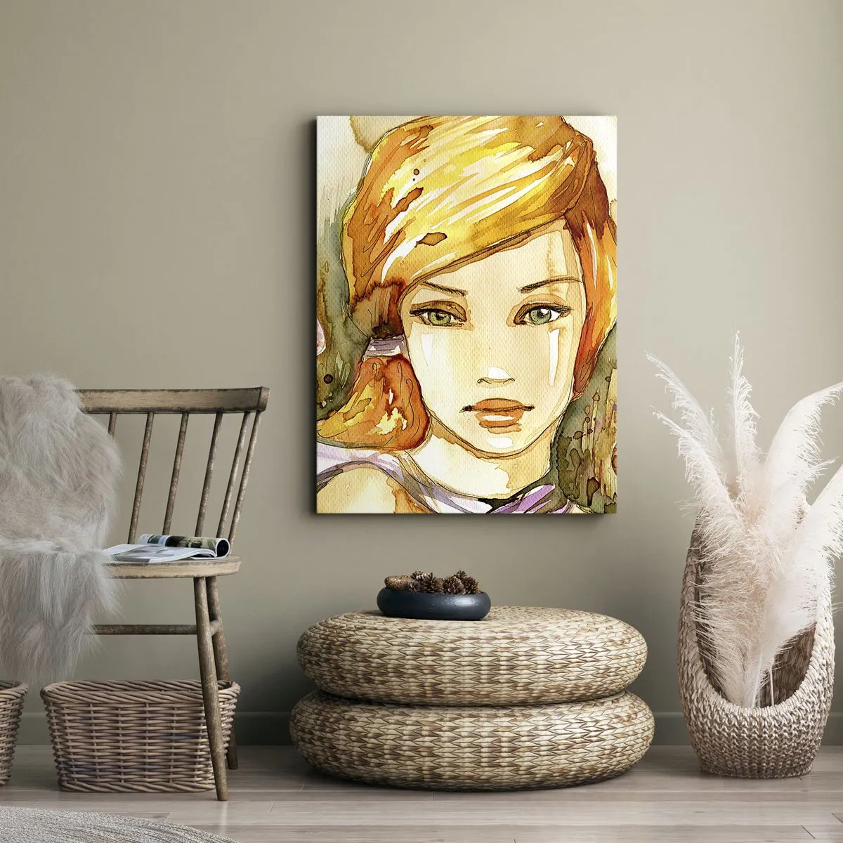 Impression sur toile - Image sur toile - Un regard émeraude qui calme la colère - 45x80 cm