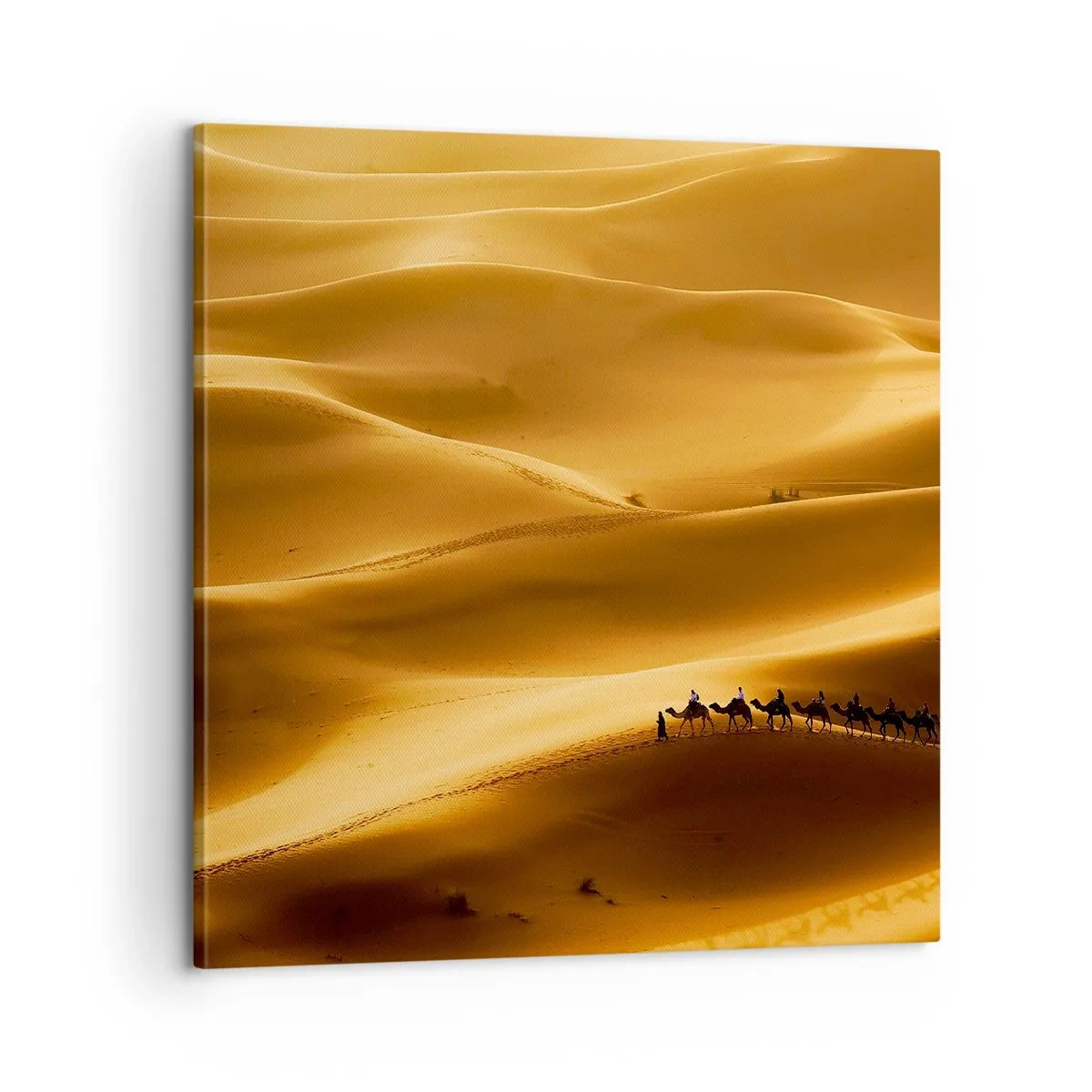 Impression sur toile - Image sur toile - Caravane sur les vagues du désert - 60x60 cm
