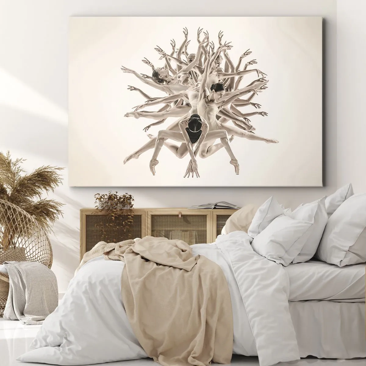 Impression sur toile - Image sur toile - Composition abstraite de danseurs en mouvement - 100x70cm - S'épanouir en danse - Décoration murale moderne pour le salon et la chambre ARTTOR