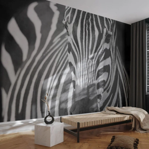 Papier Peint Autocollant Deluxe Sticker - Le monde est noir et blanc - Animaux, Côtes, Noir et blanc - 250x175 cm