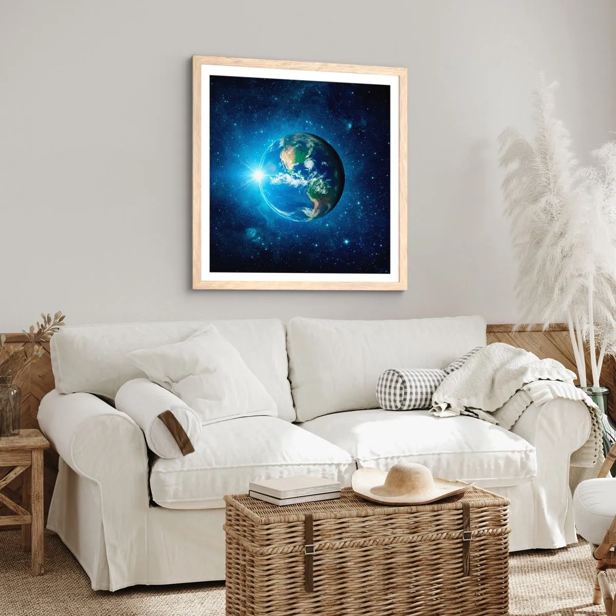 Affiche dans un chêne clair - Poster - Nous sommes au paradis - 50x50 cm