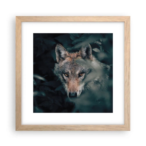 Affiche dans un chêne clair - Poster - Chasseur - 30x30 cm