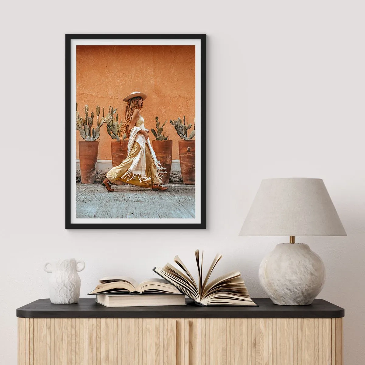 Affiche dans un cadre noir - Poster - Style hippie - 61x91 cm