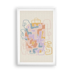 Affiche dans un cadre blanc - Poster - Labyrinthe – une aventure joyeuse - 61x91 cm