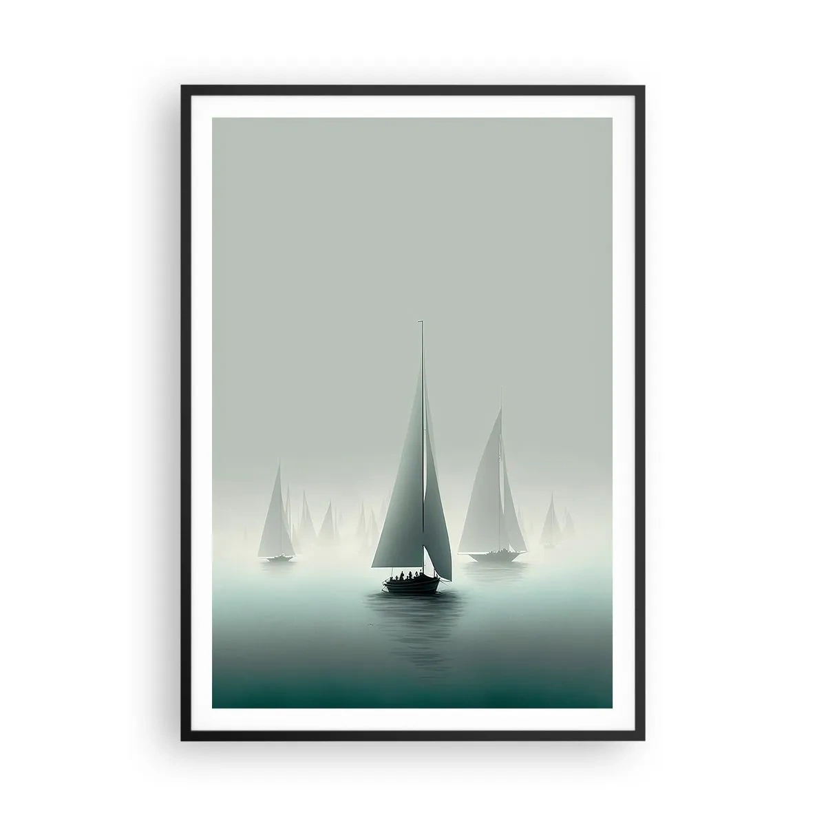 Affiche dans un cadre noir - Poster - Fait de brouillard - 70x100 cm