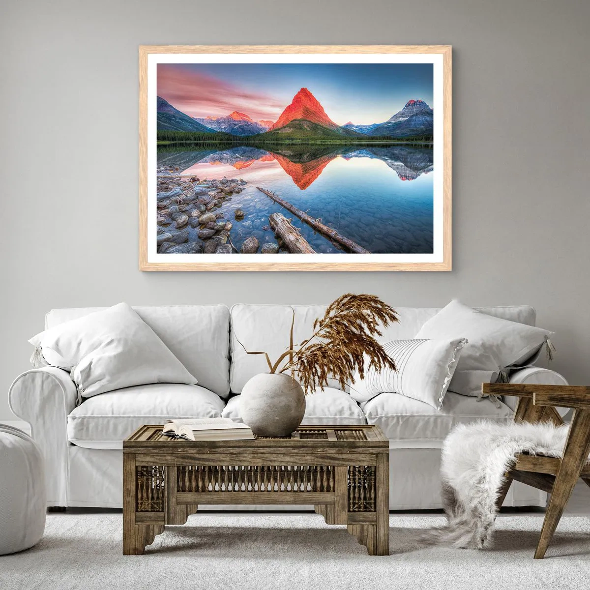 Affiche dans un chêne clair - Poster - Chaleur et fraicheur - 100x70 cm