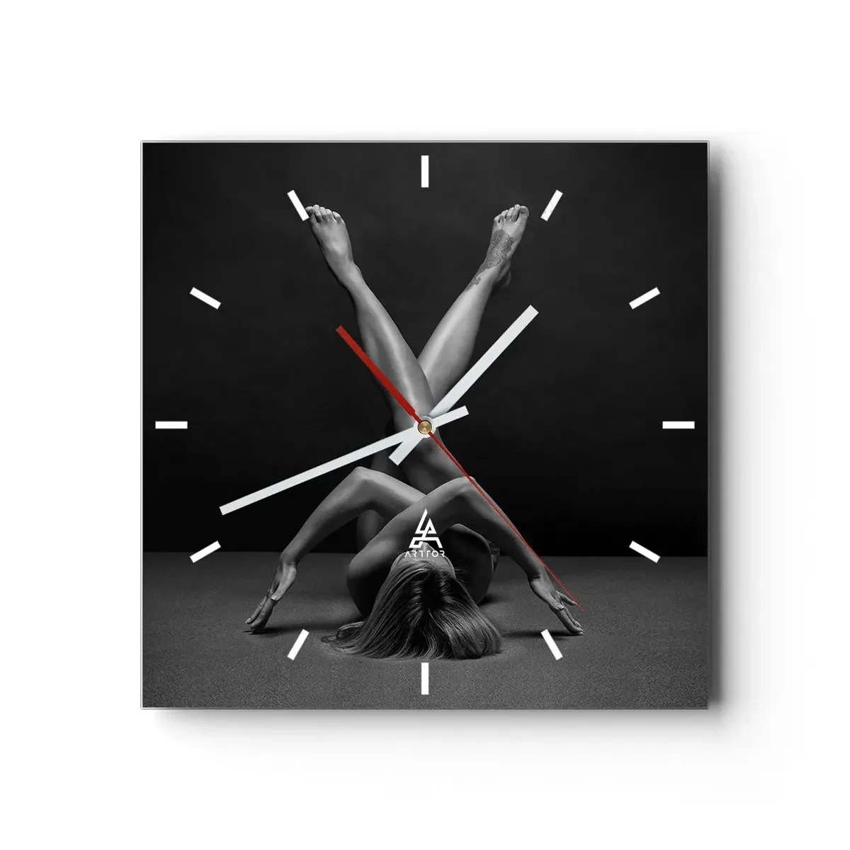 Horloge murale - Pendule murale - Géométrie de la nudité - 40x40 cm