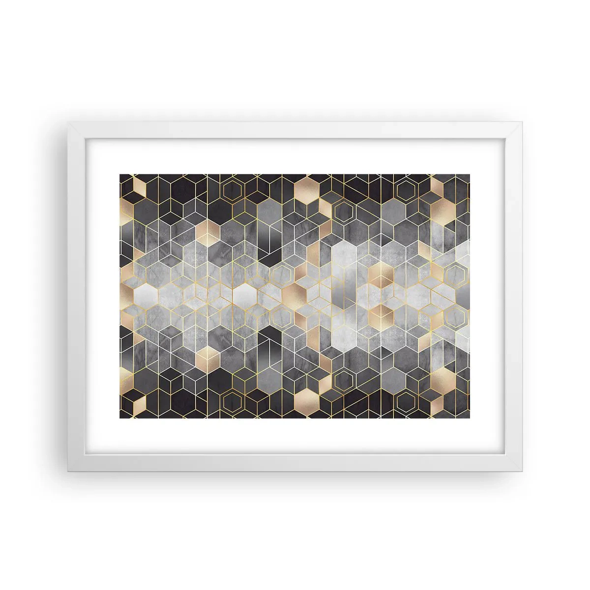 Affiche dans un cadre blanc - Poster - Composition de diamants - 40x30 cm