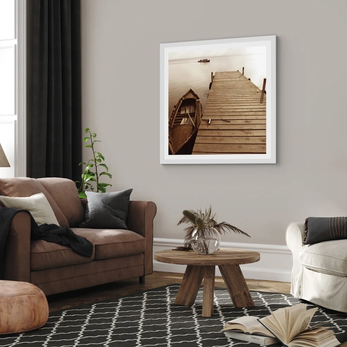 Affiche dans un cadre blanc - Poster - Le grand silence - 50x50 cm