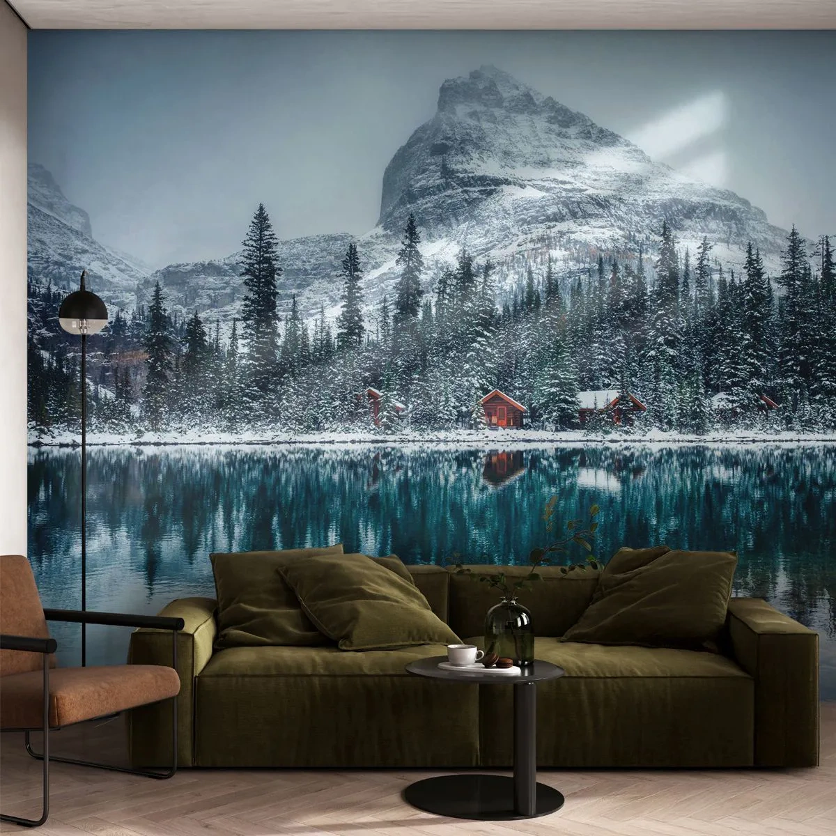 Papier Peint Photo Premium Canvas - Retraite canadienne - Paysage, Canada, Hiver - 500x350 cm