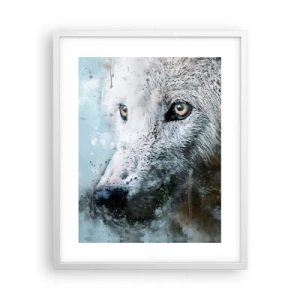 Affiche dans un cadre blanc - Poster - Rencontrez l'âme du loup - 40x50 cm