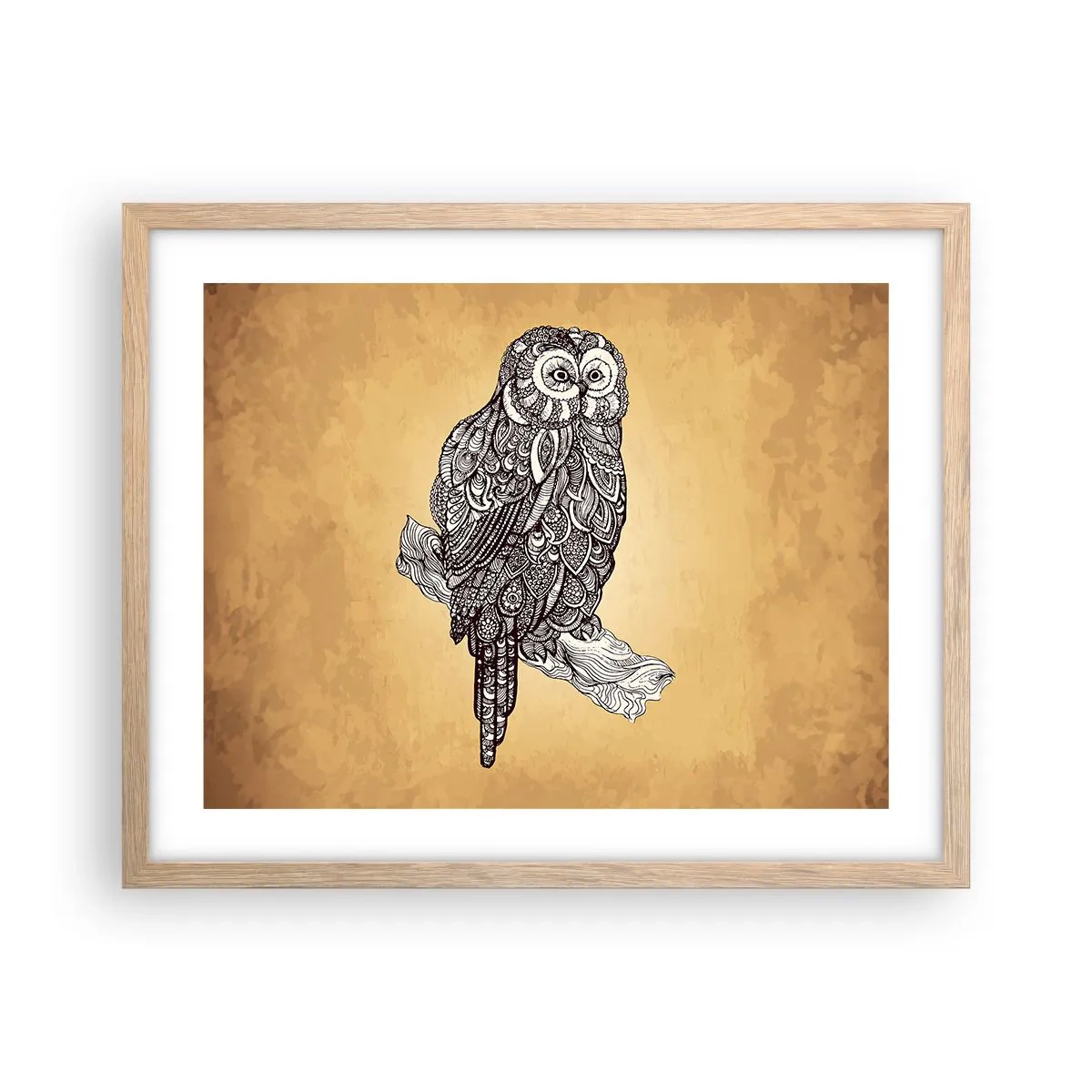 Affiche dans un chêne clair - Poster - Ornements complexes de sagesse - 50x40 cm