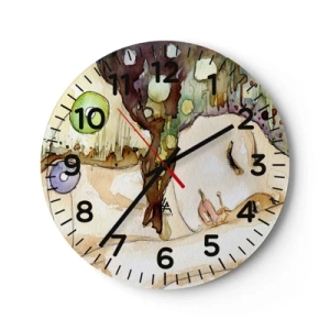 Horloge murale - Pendule murale - Un rêve violet émeraude - 40x40 cm