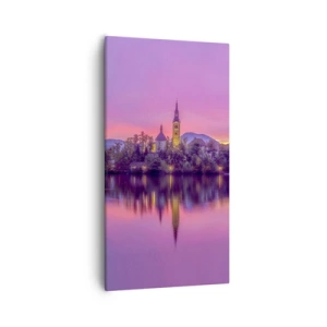 Impression sur toile - Image sur toile - Une île de conte de fées au crépuscule - 55x100 cm