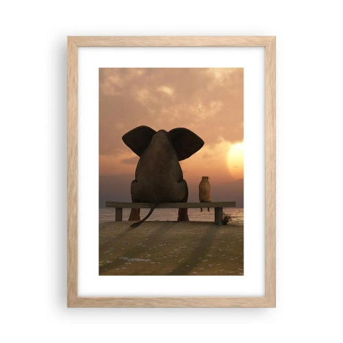 Affiche dans un chêne clair - Poster - C'est bon de garder le silence ensemble - 30x40 cm