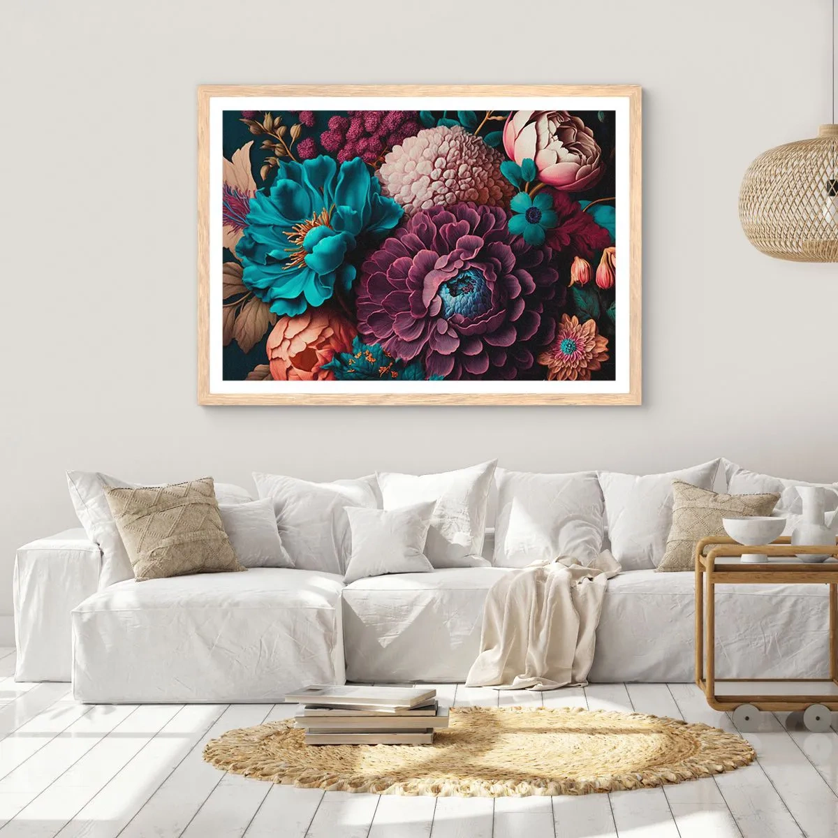 Affiche dans un chêne clair - Poster - La nature en abondance - 100x70 cm