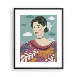 Affiche dans un cadre noir - Poster - Avec de la mélancolie dans les yeux - 40x50 cm