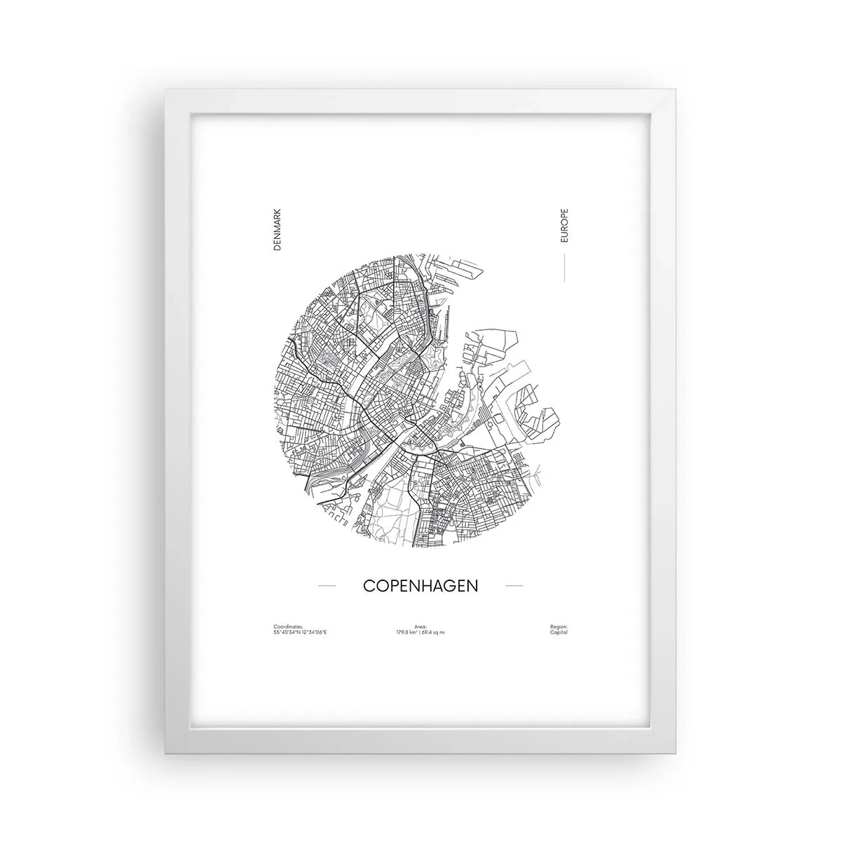 Affiche dans un cadre blanc - Poster - Anatomie de Copenhague - 30x40 cm