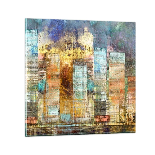 Impression sur verre - Image sur verre - Une métropole ensoleillée - 50x50 cm