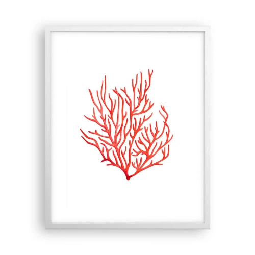 Affiche dans un cadre blanc - Poster - Filigrane de corail - 40x50 cm