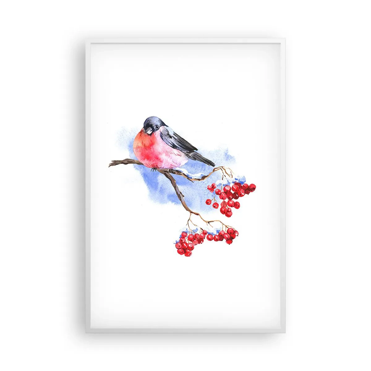 Affiche dans un cadre blanc - Poster - L'hiver en couleurs - 61x91 cm