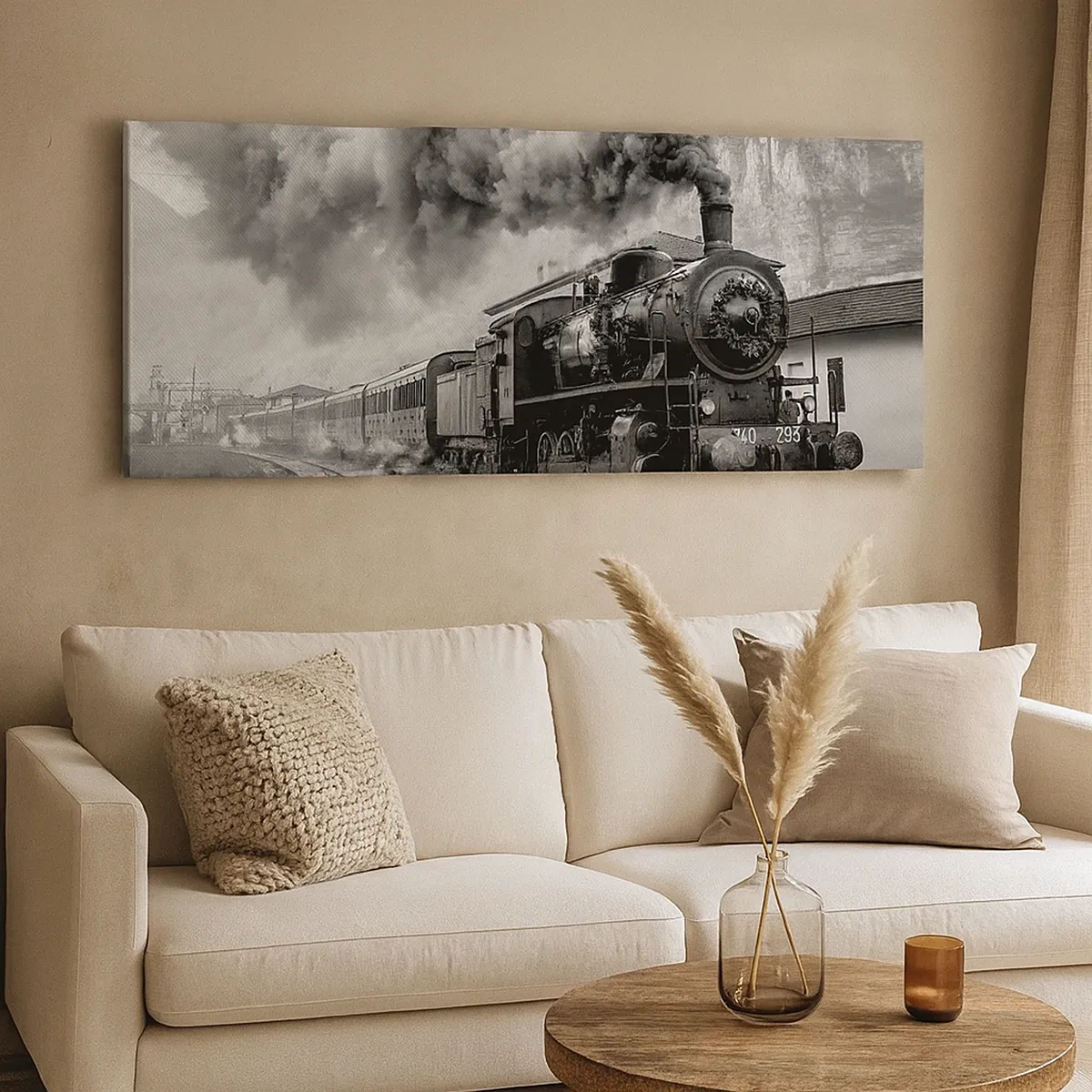 Impression sur toile - Image sur toile - Attend à la gare... - 30x30 cm