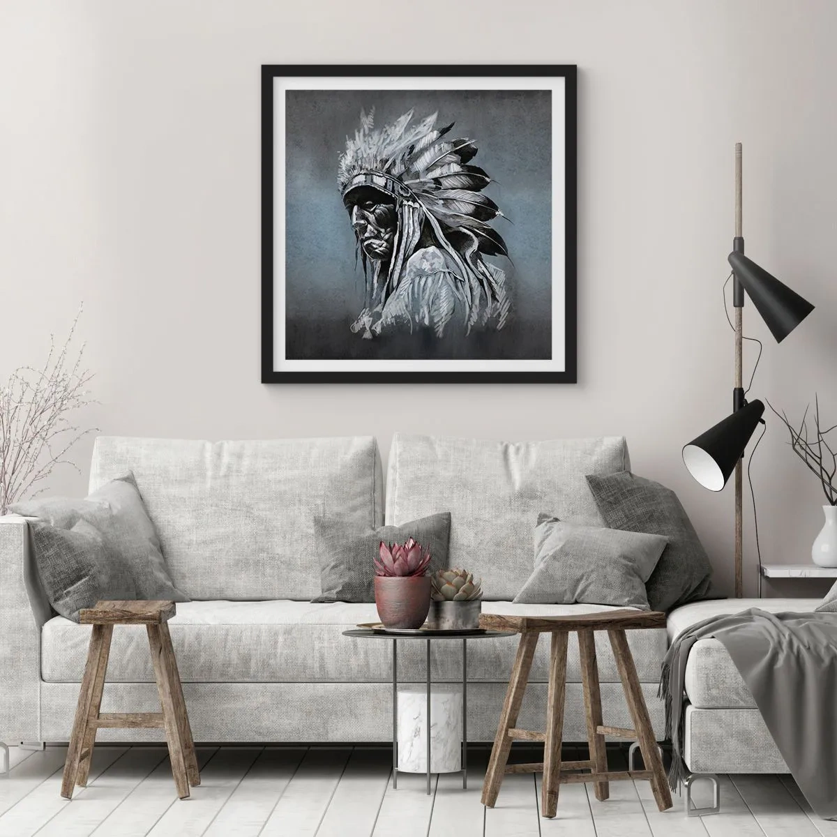 Affiche dans un cadre noir - Poster - Retour aux sources - 60x60 cm