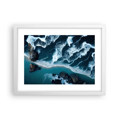Affiche dans un cadre blanc - Poster - Enveloppé par les vagues - 40x30 cm